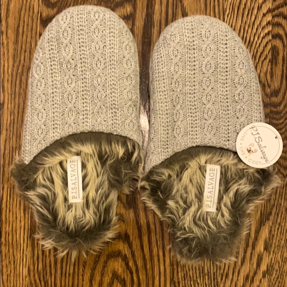 PJ Salvage Faux Fur slippers